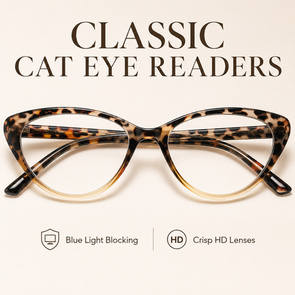 EYEURL Cat Eye Reading Glasses for Women – 4 Pack Blue Light Blocking Computer Readers, Anti-Glare Stylish Eyewear for Work and Daily Use