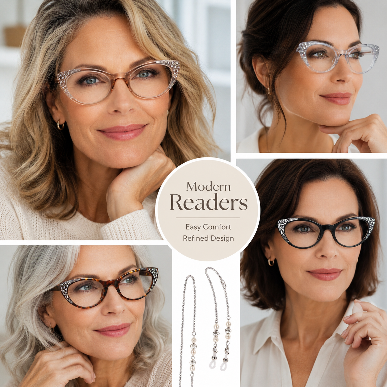 EYEURL Cat Eye Reading Glasses for Women – 4 Pack Blue Light Blocking Fashion Computer Readers with Spring Hinges, Anti-Glare Stylish Eyewear for Office and Daily Use