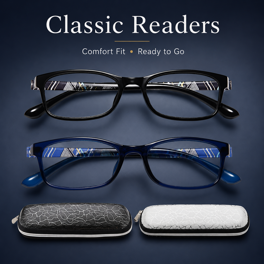 EYEURL Blue Light Blocking Readers for men Women - 2 Pair Ladies Computer Reading Glasses Blue Screen TR90 Rectangular Frames Nerd Eyeglasses