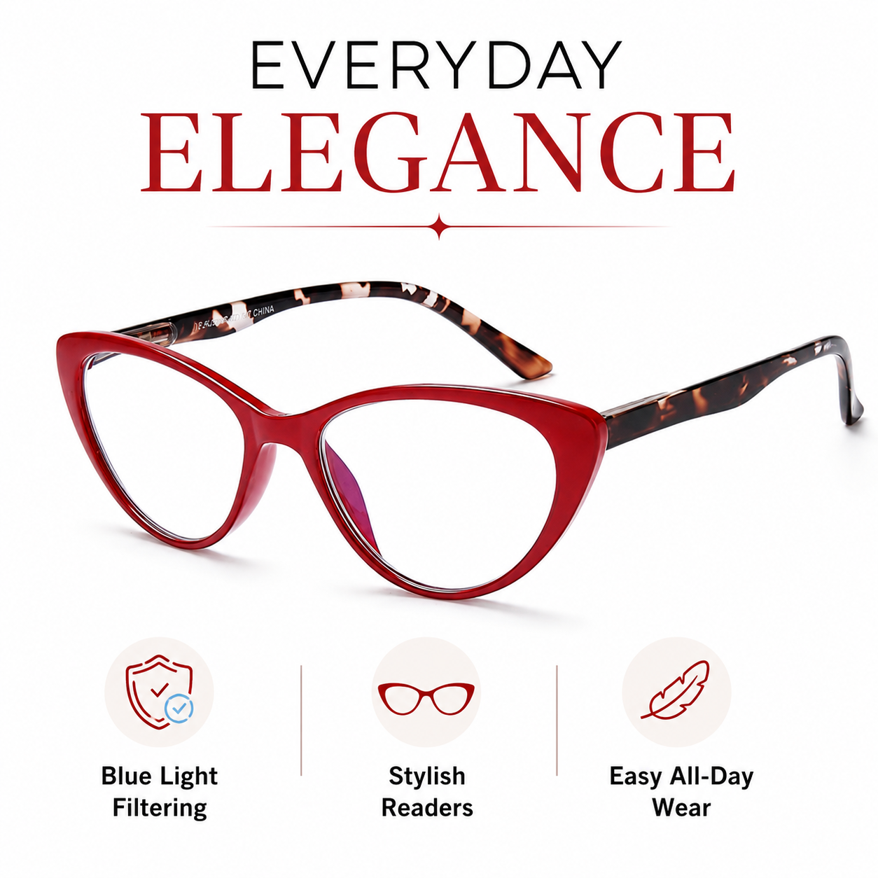 EYEURL 4 Pack Cat Eye Reading Glasses for Women – Blue Light Blocking Fashion Computer Readers, Anti-Glare Lightweight Eyeglasses