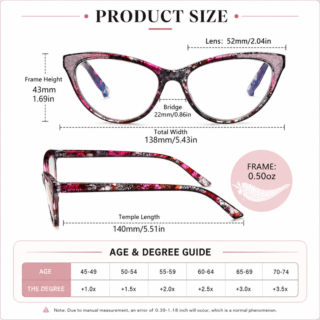 Cat Eye Reading Glasses for Women, Eyeglasses, Blue Light Readers for Women, Computer Eye Glasses, Cheaters, Stylish Glitter Frame for All Face Shapes