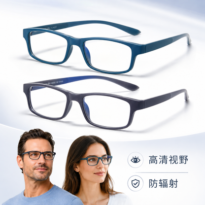 EYEURL Blue Light Blocking Neck Hanging Reading Glasses – 2 Pack Computer Readers for Women and Men with Spring Hinges, Practical Anti-Glare Eyewear