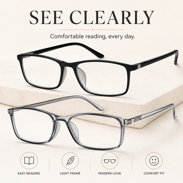 Unisex Professional Reading Glasses – Blue Light Filter Computer Readers with Spring Hinges, Anti Glare and UV Protection Lenses