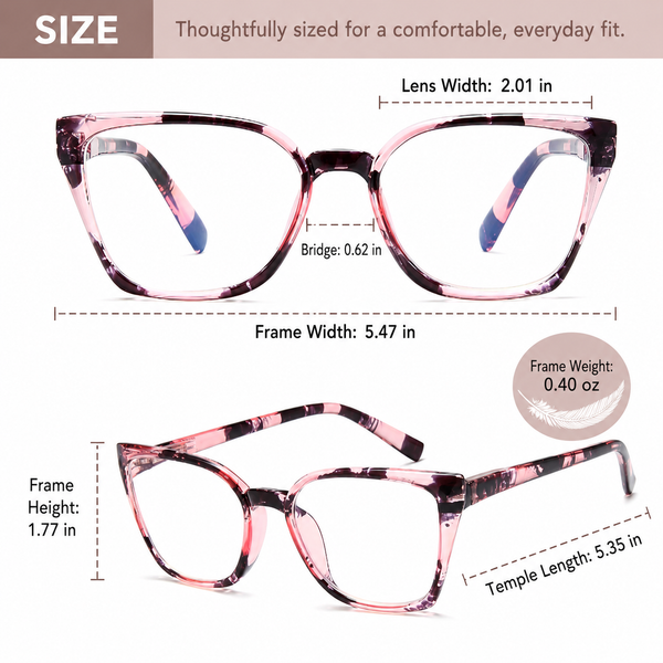 EYEURL 4-Pack Cat Eye Reading Glasses for Women – Fashion Blue Light Blocking Readers, Ladies Computer Eyeglasses