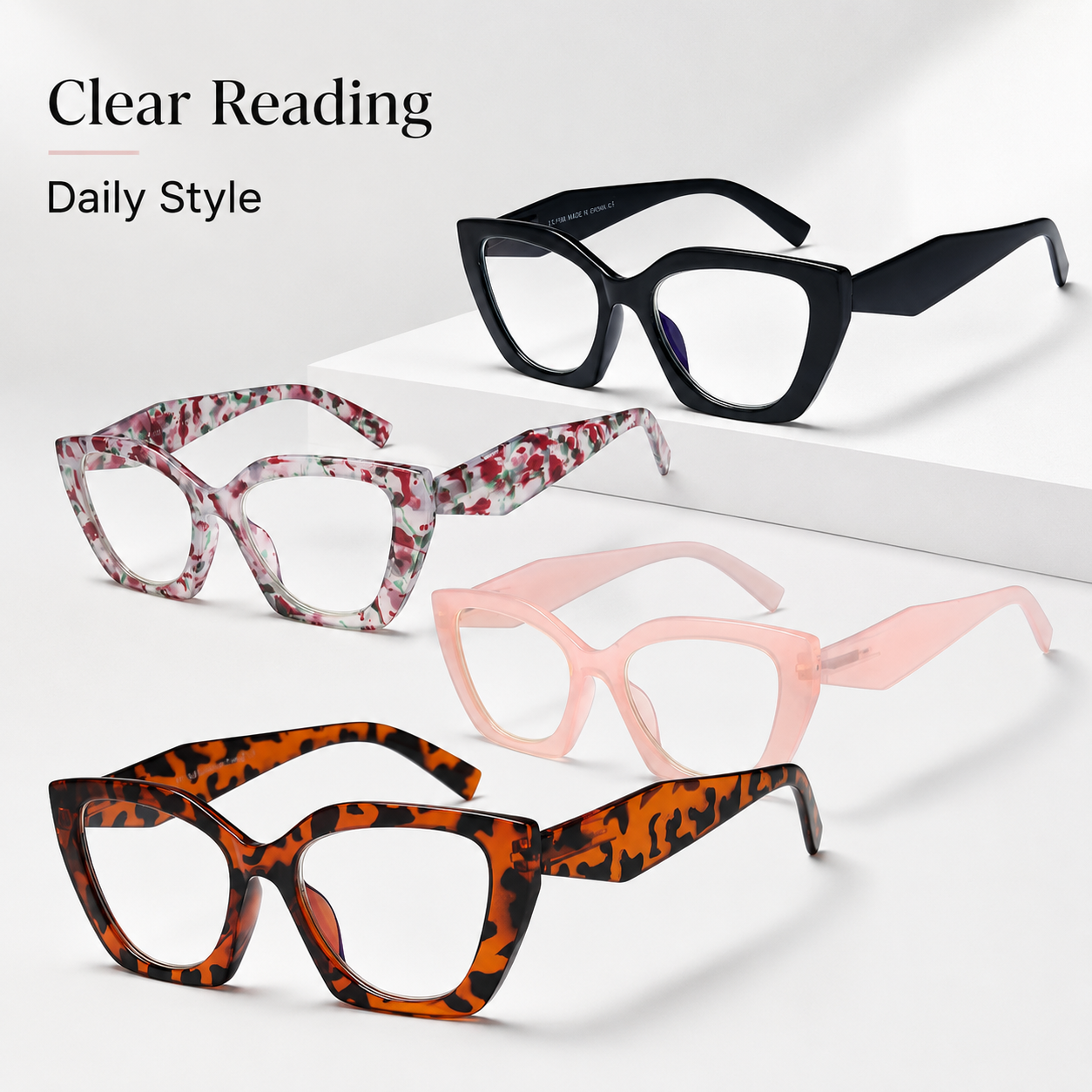 EYEURL Cat Eye Reading Glasses for Women Oversized Blue Light Blocking Readers Fashion Oprah Style Eyeglasses