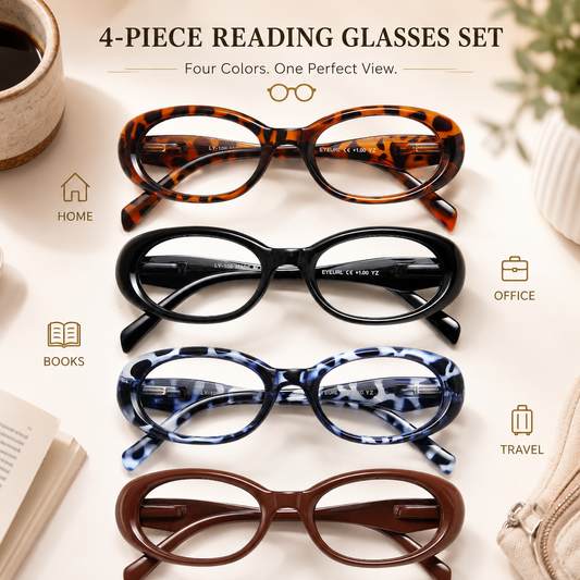 EYEURL Reading Glasses for women Oval Blue Light Blocking Glasses Computer Readers for Women Anti-Glare/UV Rays Eyeglasses with Spring Hinges 1.00