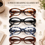 EYEURL Reading Glasses for women Oval Blue Light Blocking Glasses Computer Readers for Women Anti-Glare/UV Rays Eyeglasses with Spring Hinges 1.00