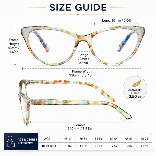 Cat Eye Reading Glasses for Women – Blue Light Blocking Computer Readers with Stylish Glitter Frame, Comfortable Eyeglasses for All Face Shapes