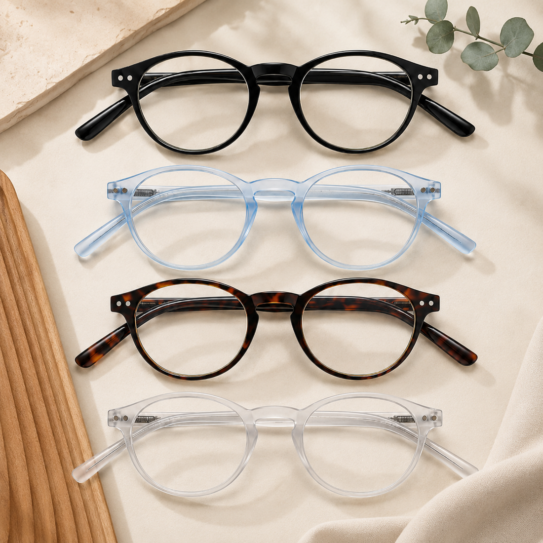 5-Pack Round Blue-Light Readers for Men & Women - product photo 1