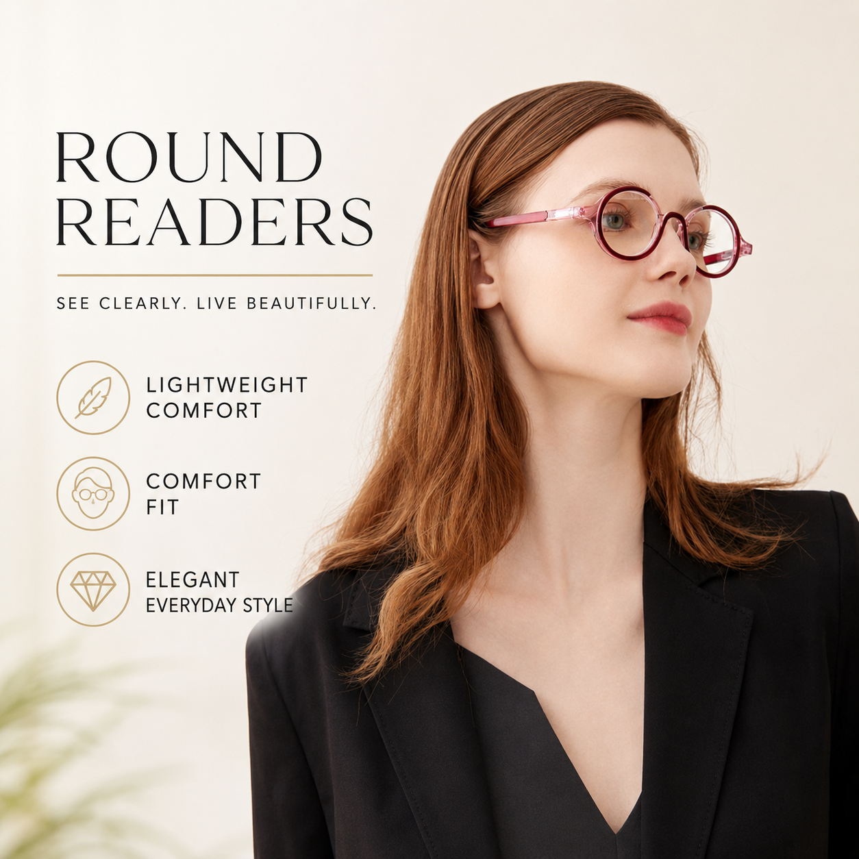Retro Round Reading Glasses for Men and Women – Blue Light Blocking Computer Readers with Spring Hinges, Anti Eye Strain Stylish Color Frame Design