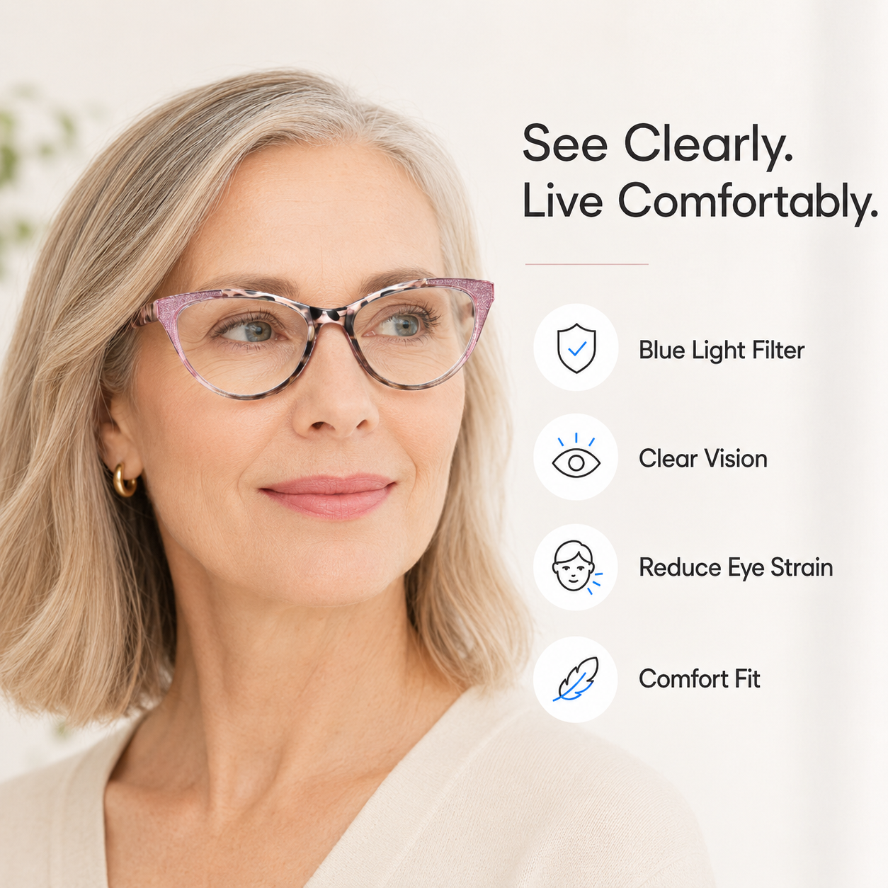 Cat Eye Reading Glasses for Women, Blue Light Blocking Fashion Readers, Anti Glare UV Protection Eyewear
