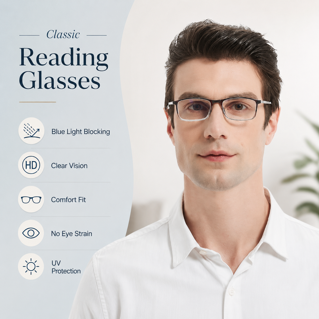 Professional Blue Light Blocking Reading Glasses – Unisex Computer Readers with Spring Hinges, UV Protection & Anti Glare Design