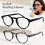 EYEURL 4-Pack Small Round Reading Glasses for Women Men Neck Hanging Blue Light Blocking Eyeglasses TR90 Readers for Women