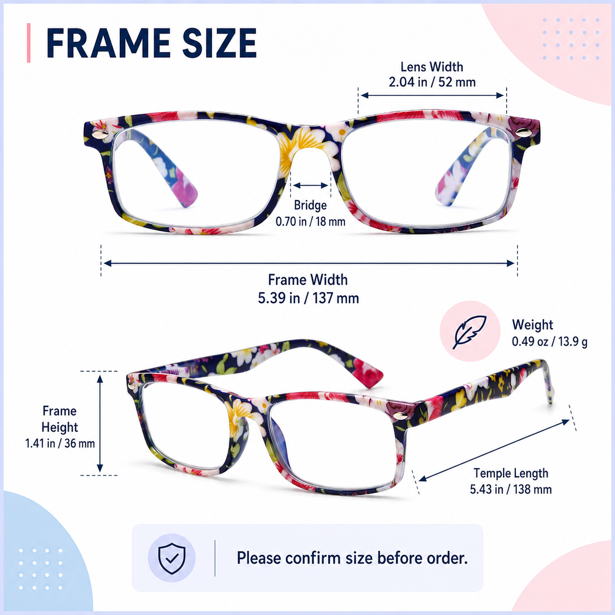 Fashion Reading Glasses for Women – Blue Light Blocking Ladies Readers, Lightweight Stylish Cheaters for Clear Vision