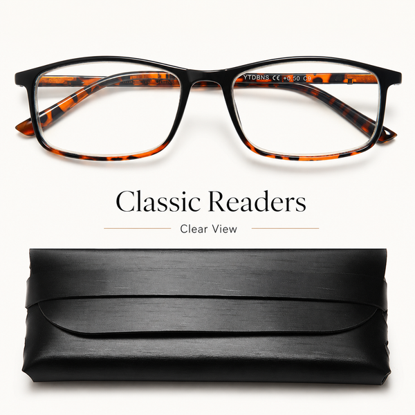 Professional Reading Glasses for Men and Women – Blue Light Blocking Computer Readers with Spring Hinges, Anti Glare & UV Protection