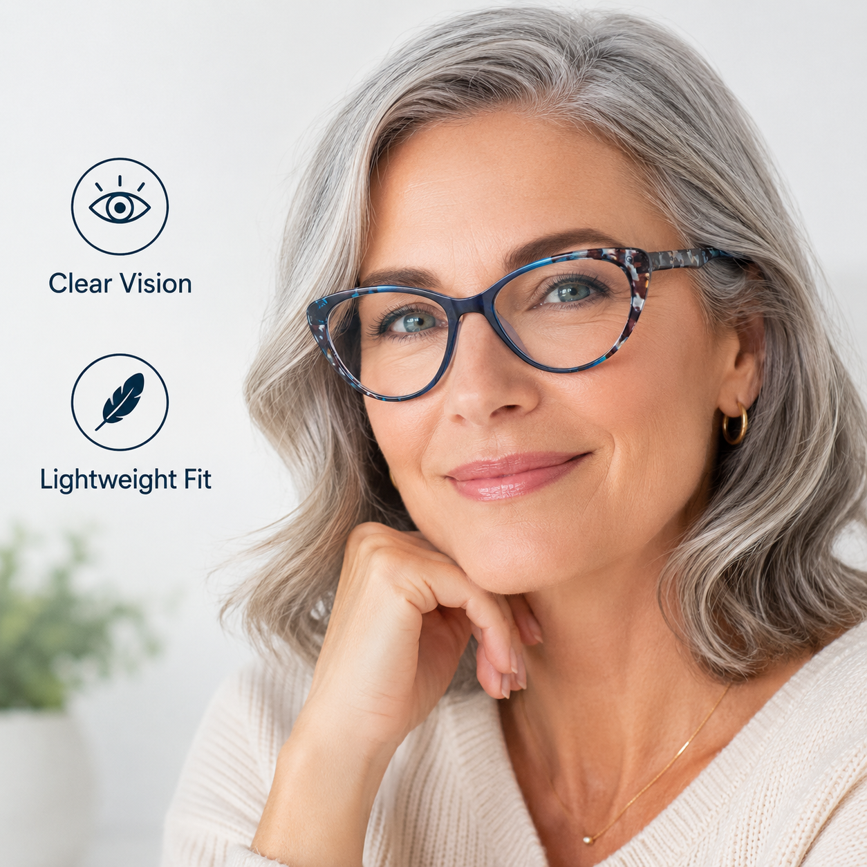2 Pack Blue Light Blocking Cat Eye Readers for Women – Anti Glare UV Filter Computer Reading Glasses, Spring Hinge Comfort Fit Secondary image