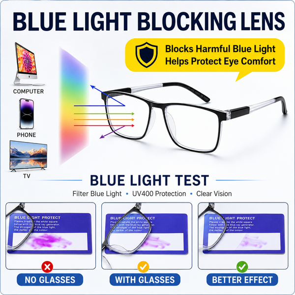 EYEURL 4 Pack Reading Glasses for Men and Women - Blue Light Blocking Readers with Spring Hinges+1.75