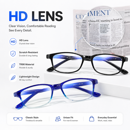EYEURL Lightweight Reading Glasses for Women – 2 Pack Blue Light Blocking TR90 Frame Readers for Work and Daily Use