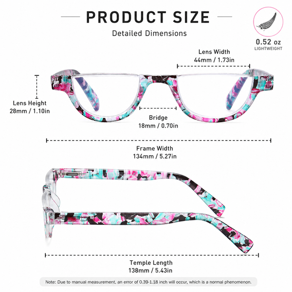 EYEURL Half Frame Reading Glasses women-4 Pack Blue Light Blocking Glasses Fashion Rimless Computer Readers for women/men