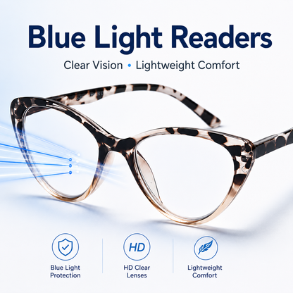 EYEURL Cat Eye Reading Glasses for Women – 4 Pack Blue Light Blocking Computer Readers, Anti-Glare Stylish Eyewear for Work and Daily Use