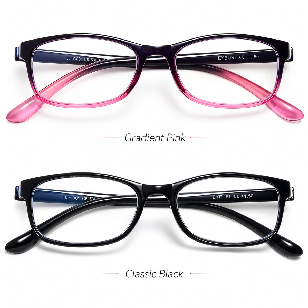 2-Pack Classic Blue-Light Readers for Women – Black & Pink - product photo 6