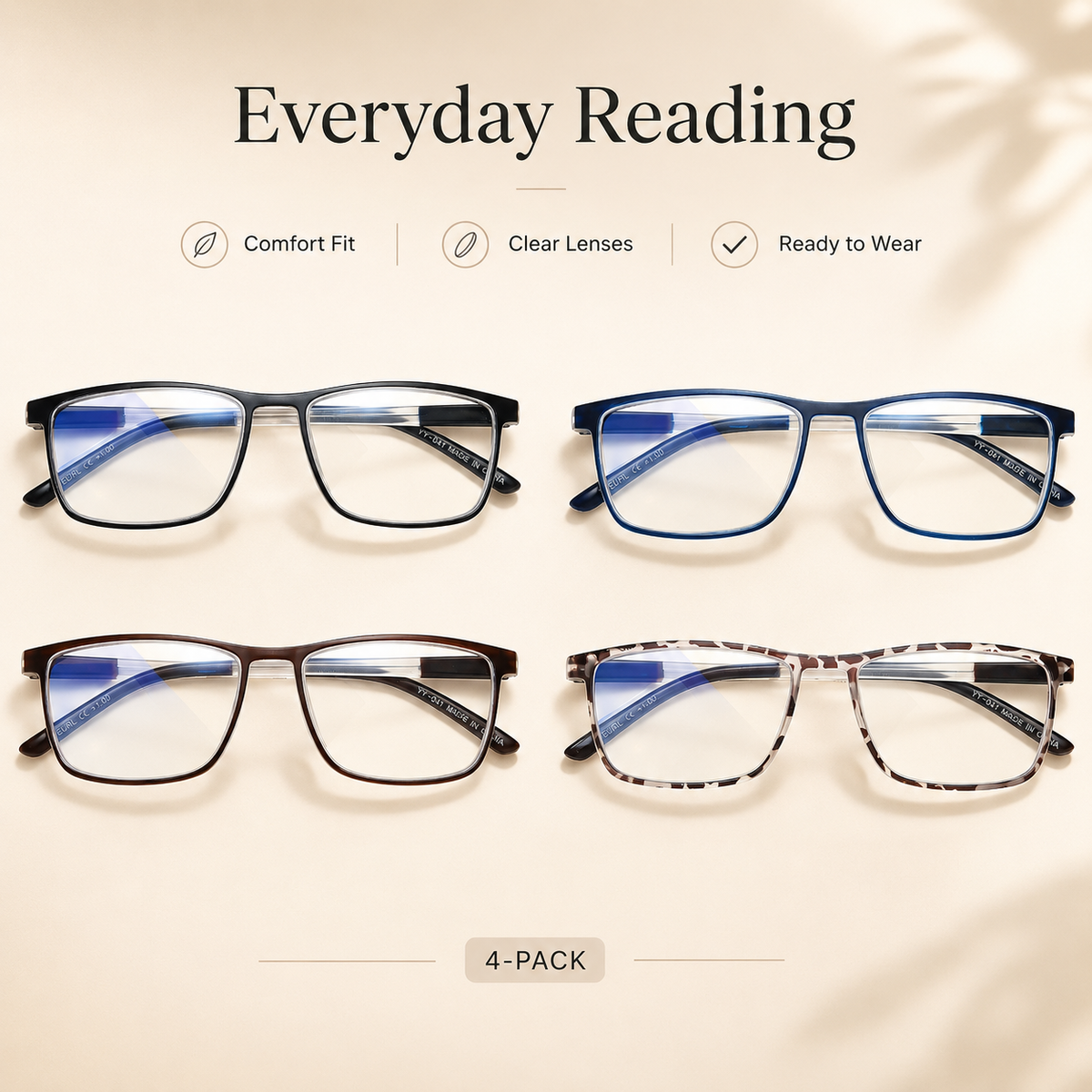 4-Pack Classic Blue-Light Readers for Men & Women - product photo 1
