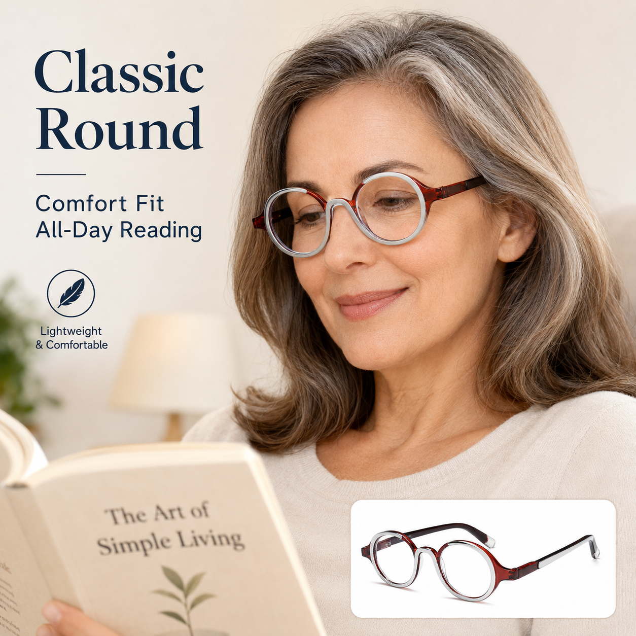 Stylish Retro Round Reading Glasses – Unisex Blue Light Blocking Readers with Spring Hinges for Comfortable Computer Use
