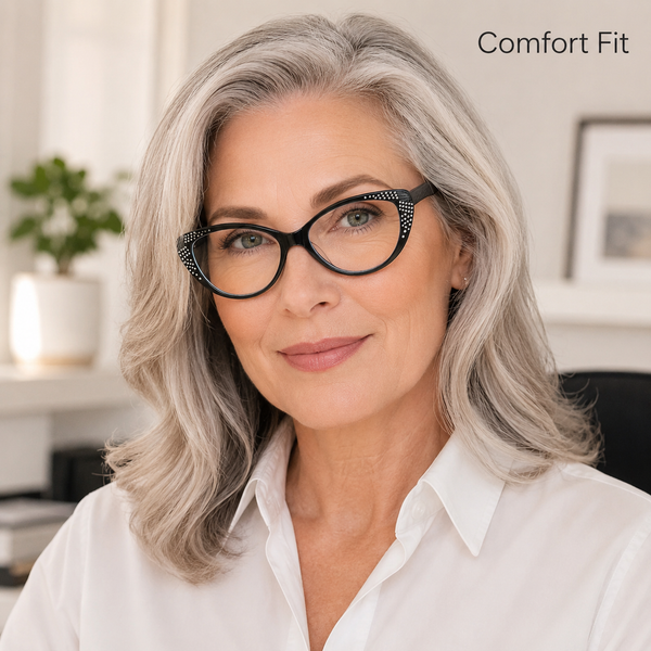 EYEURL Cat Eye Blue Light Blocking Reading Glasses for Women - Fashion Readers with Flexible Spring Hinges