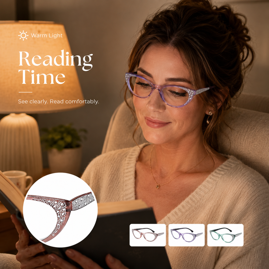 EYEURL Cat Eye Reading Glasses for Women Blue Light Blocking 3 Pack Ladies Computer Readers with Spring Hinge Lightweight Eyeglasses Anti Eyestrain 2.75