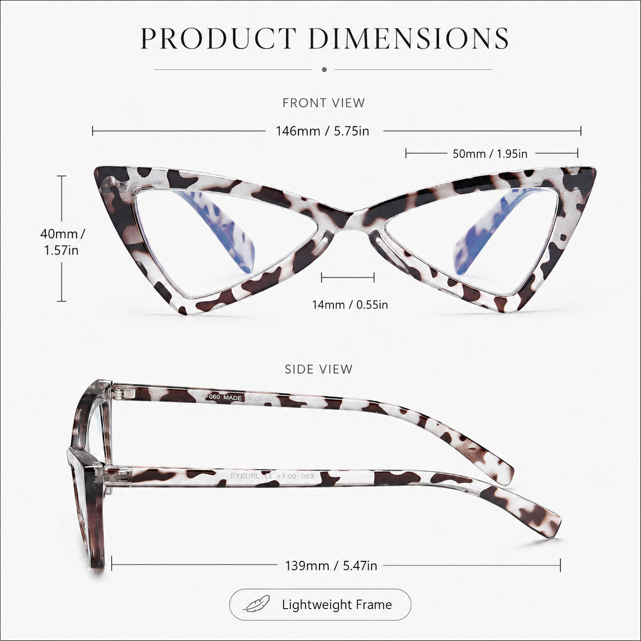 EYEURL Oversized Cat Eye Reading Glasses for Women – 4 Pack Blue Light Blocking Computer Readers with Spring Hinges, Anti Eyestrain and UV Protection Eyewear