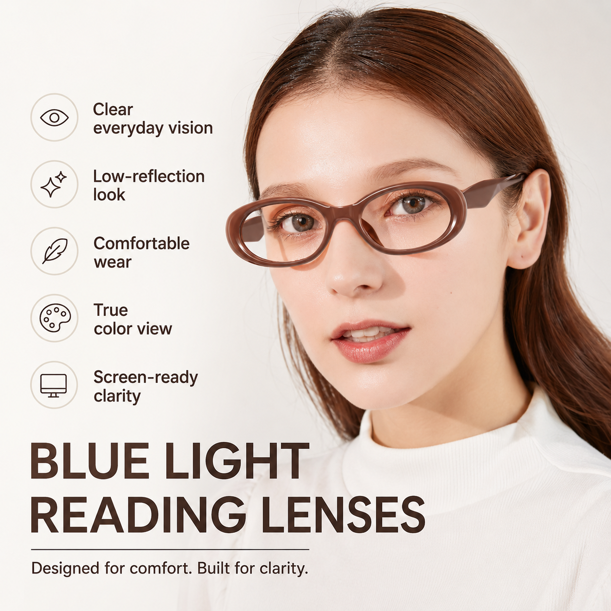 EYEURL Reading Glasses for women Oval Blue Light Blocking Glasses Computer Readers for Women Anti-Glare/UV Rays Eyeglasses with Spring Hinges 1.00