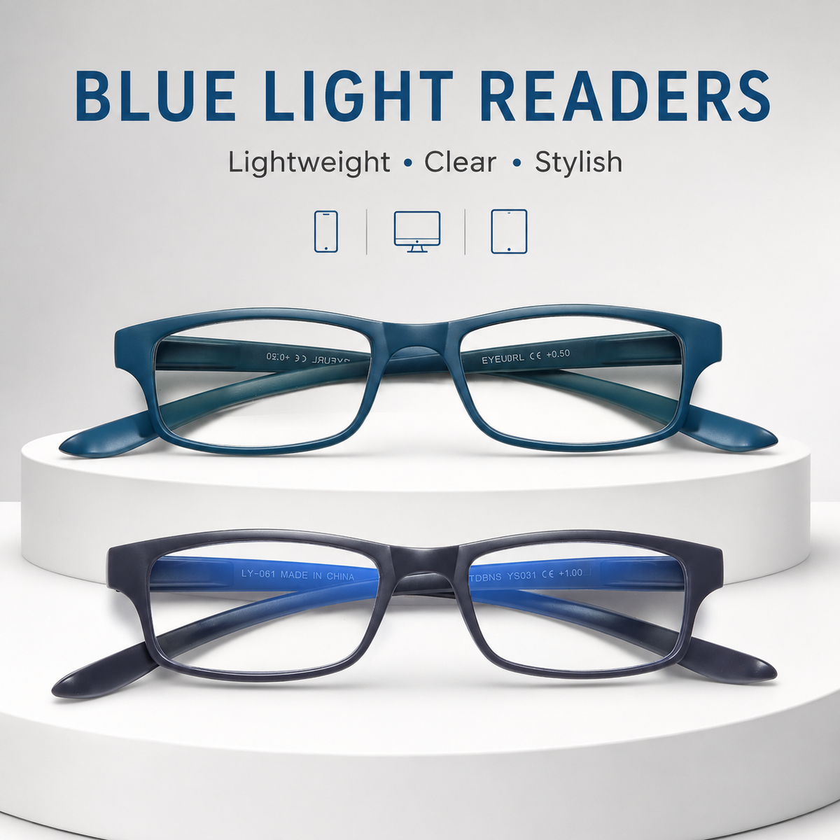 2-Pack Classic Blue-Light Readers for Men & Women - product photo 1