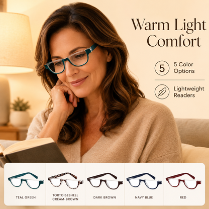 EYEURL Half Frame Reading Glasses for Women – 5 Pack Blue Light Blocking Rimless Computer Readers with Spring Hinges, Anti-UV Stylish Eyewear