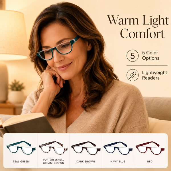 EYEURL Half Frame Reading Glasses for Women – 5 Pack Blue Light Blocking Rimless Computer Readers with Spring Hinges, Anti-UV Stylish Eyewear