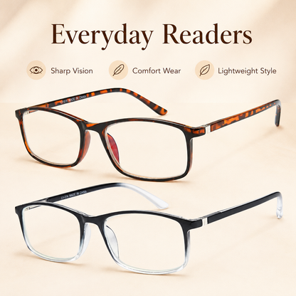 Professional Reading Glasses for Men/Women, Blue Light Blocking Computer Readers with Spring Hinges for Glare and UV Protection