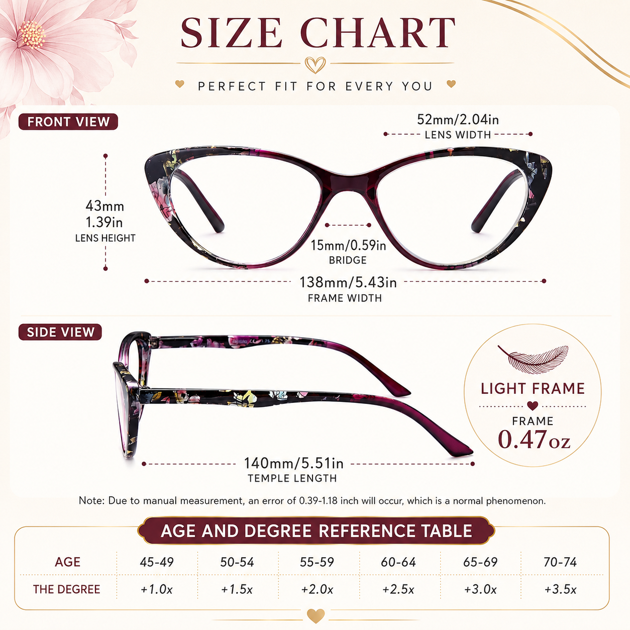 EYEURL Cat Eye Reading Glasses for Women, 2 Pack Blue Light Blocking Readers with Spring Hinge – Anti Glare UV Protection Computer Eyeglasses