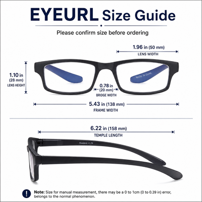 EYEURL Blue Light Blocking Neck Hanging Reading Glasses – 2 Pack Computer Readers for Women and Men with Spring Hinges, Practical Anti-Glare Eyewear