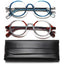 YTDBNS Reading Glasses for Men and Women - 2 Pack, Retro Round Blue Light Blocking Readers with Spring Hinges, 1.25x Computer Glasses