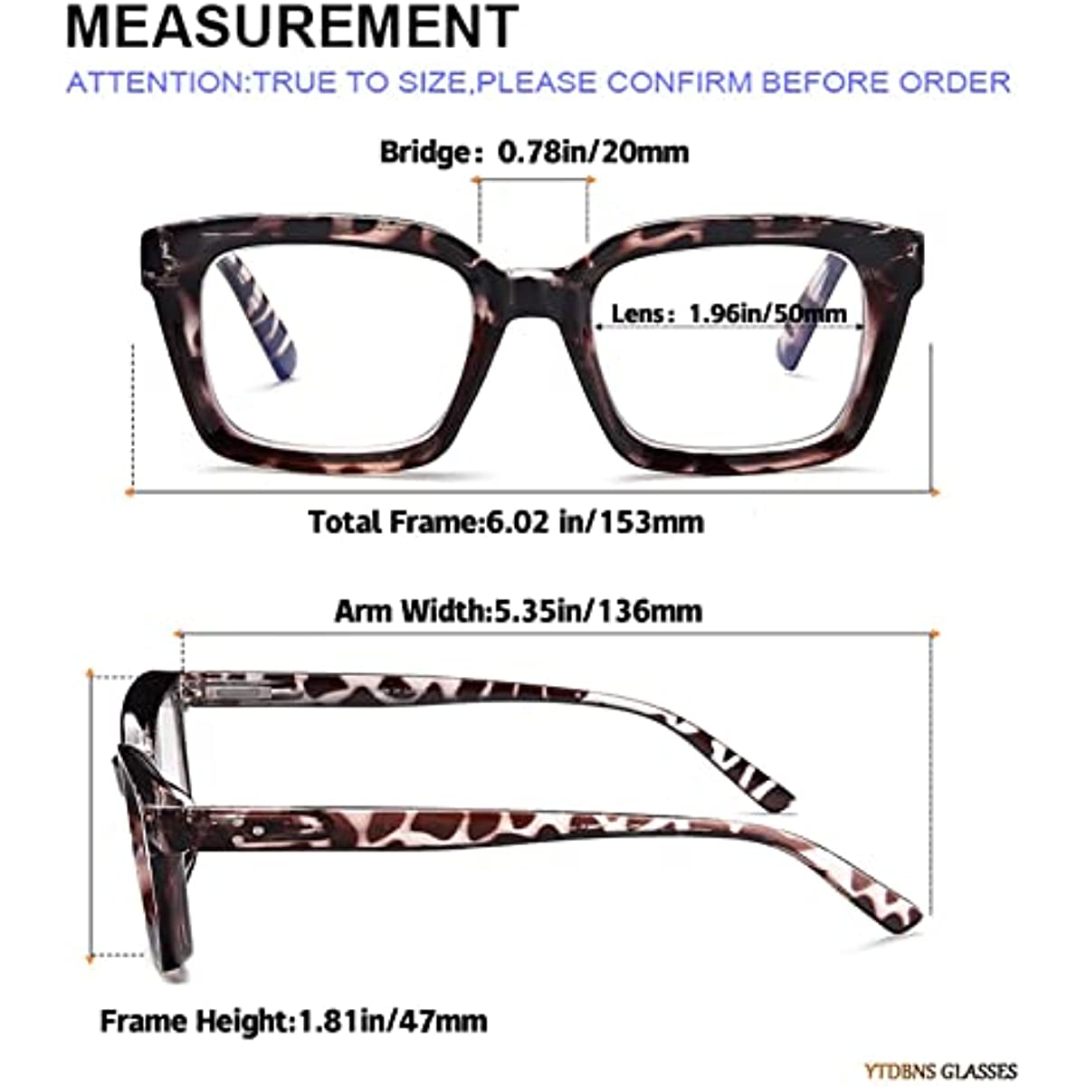YTDBNS 2 Pack Oversized Retro Reading Glasses for Women, Oprah Style, Large Square Blue Light Blocking Readers for Men and Women, 1.25x Secondary image