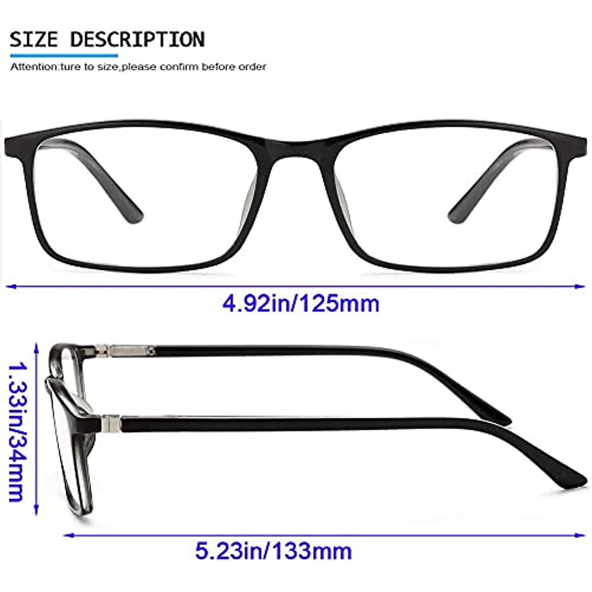 YTDBNS Blue Light Blocking Reading Glasses - 2 Pack Computer Readers for Men and Women, Spring Hinge, Black/Brown (Black and Brown, 1.25) Secondary image