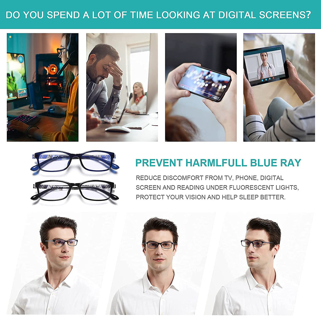EYEURL Reading Glasses Womens Blue Light Blocking - 2 Pairs Ladies Computer Readers +1.25 Lightweight Colorful Eyeglass