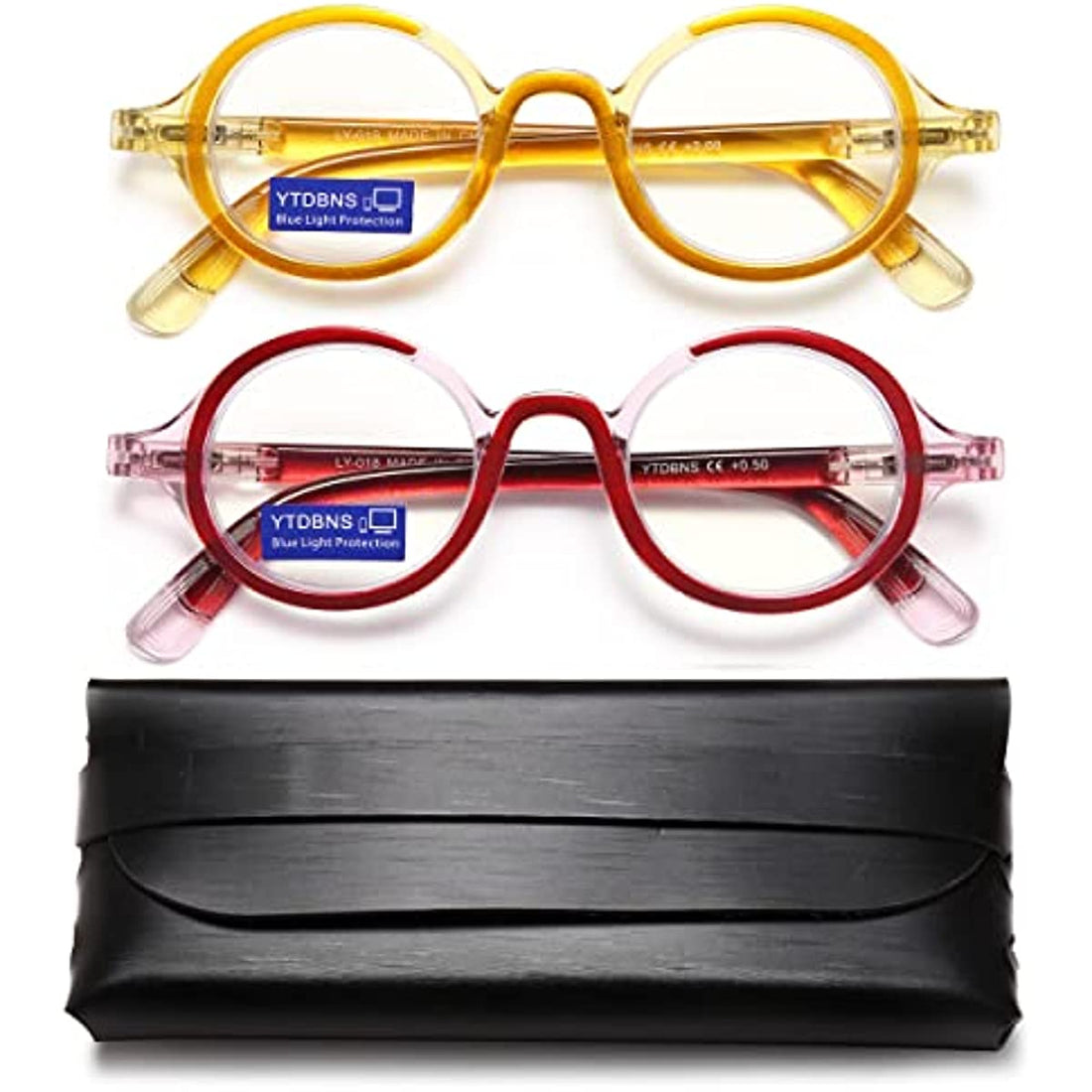 2-Pack Vintage Round Blue-Light Readers for Men & Women - product photo 1