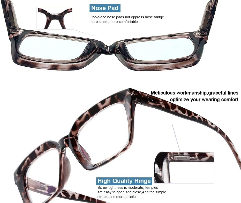 2-Pack Square Readers for Women – Purple & Tortoiseshell - product photo 3