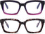 YTDBNS 2 Pack Oversized Retro Reading Glasses for Women, Oprah Style, Large Square Blue Light Blocking Readers for Men and Women, 1.25x