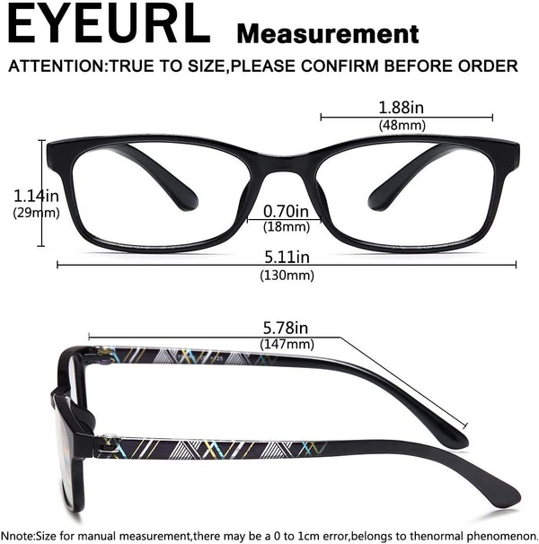 Women’s Blue Light Blocking Readers - 2 Pairs of TR90 Rectangular Computer Glasses, Anti-Blue Screen Nerd Eyewear
