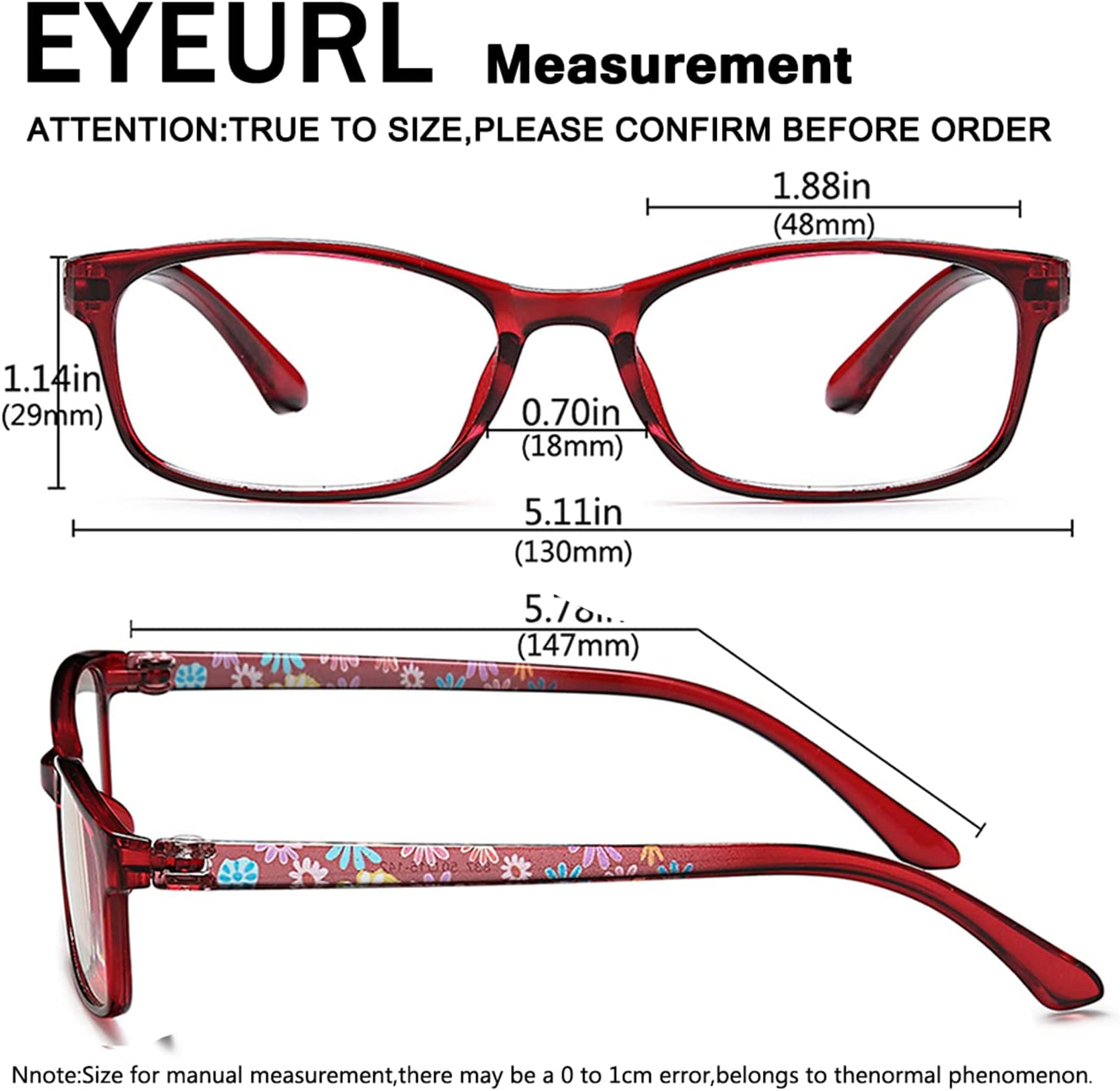 Eyeurl Blue Light Blocking Glasses for Women - 2 Pairs, Lightweight & Anti-Glare Computer Eyeglasses, Eye Strain Relief