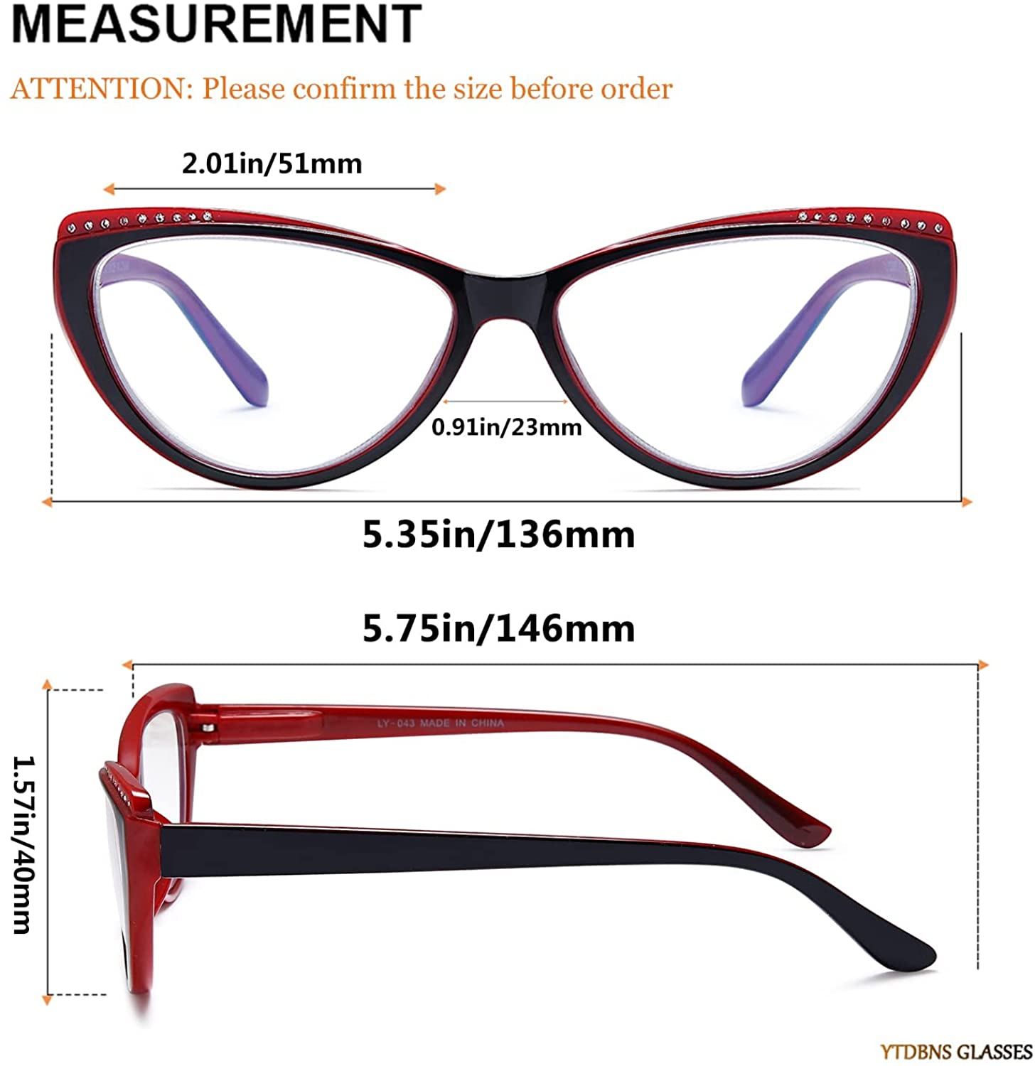 YTDBNS Reading Glasses Blue Light Blocking - 3 Pack Lightweight Readers Cat Eye Designer Eyeglasses for Women
