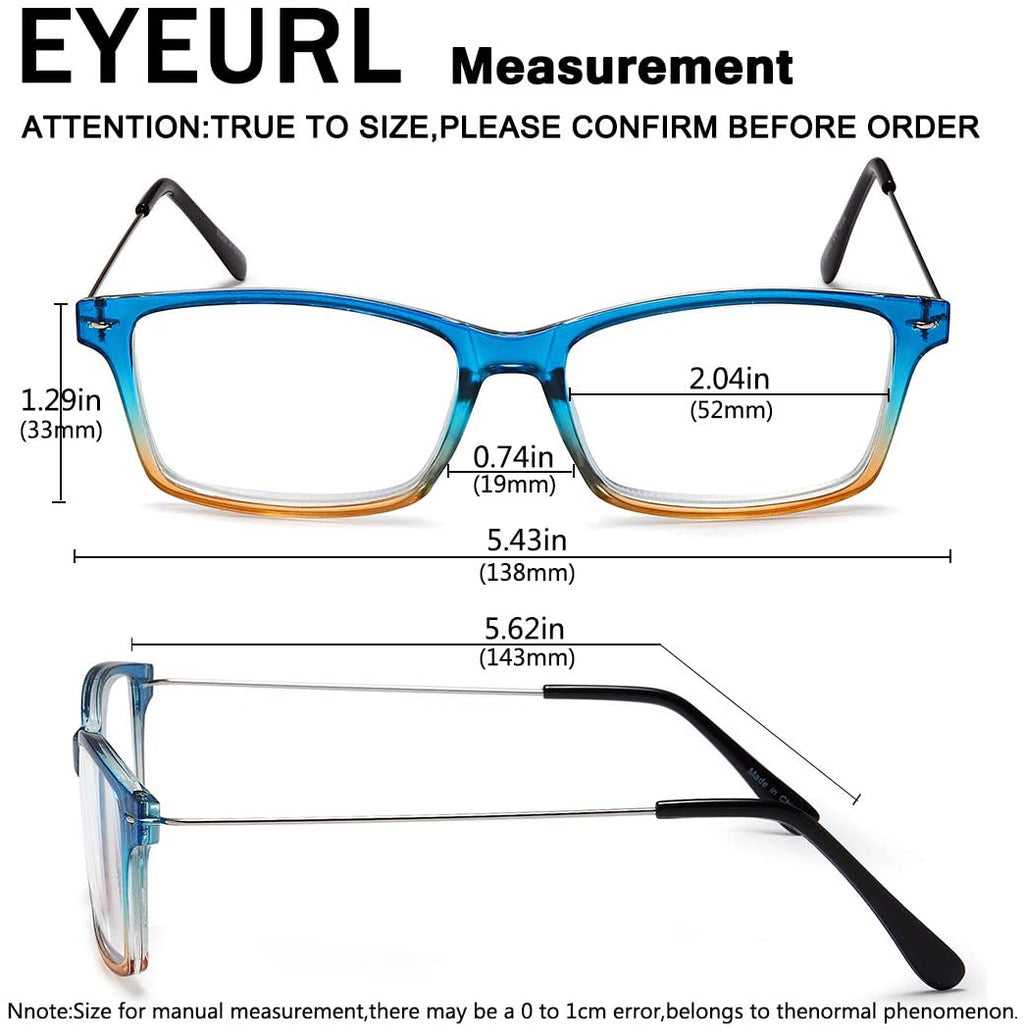 Reading Glasses Blue Light Blocking - 2 Pairs Anti-blue Readers for Men and Women  Lightweight Quality Blue Screen Eyeglass