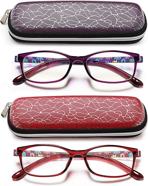 Eyeurl Blue Light Blocking Glasses for Women - 2 Pairs, Lightweight & Anti-Glare Computer Eyeglasses, Eye Strain Relief