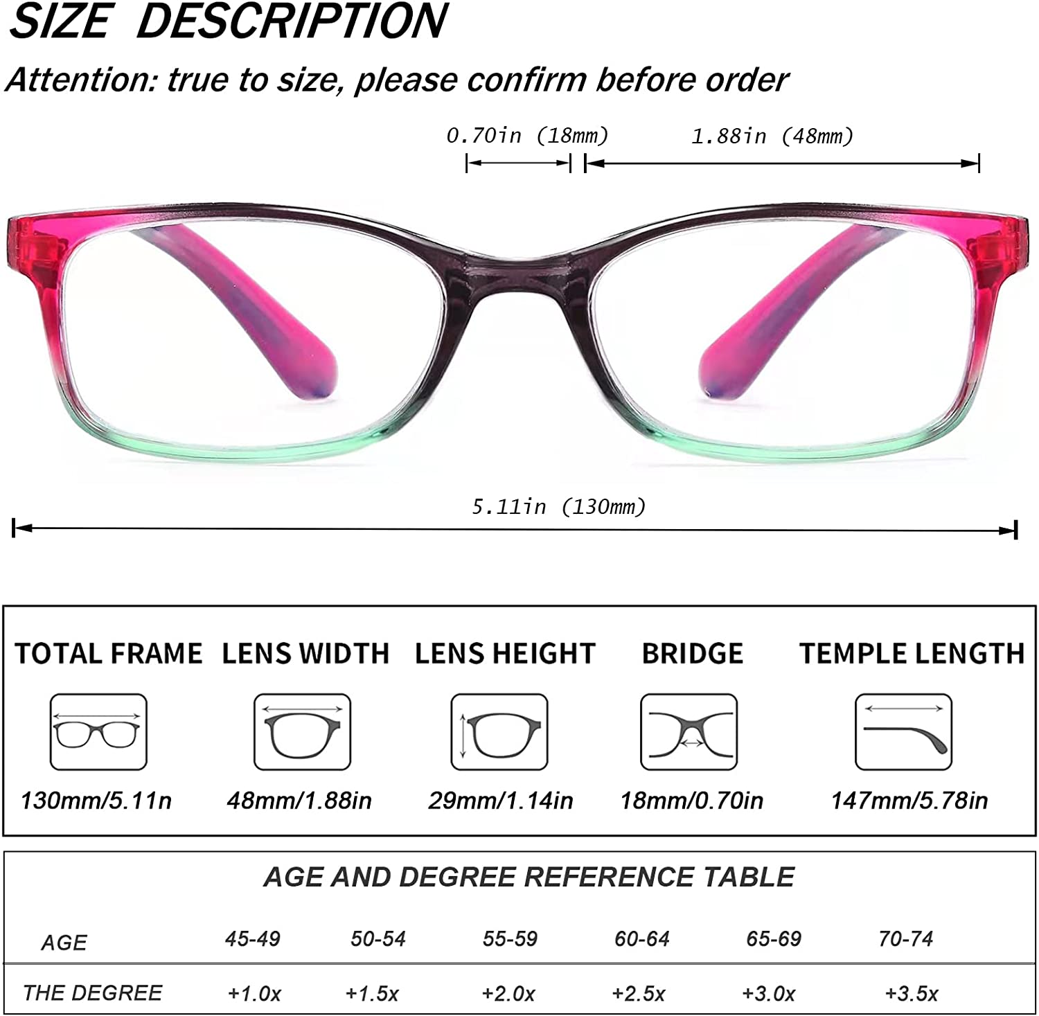 EYEURL Reading Glasses for Women, 2 Pack Blue Light Blocking Readers Lightweight Filter UV Ray/Glare Anti Eyestrain 2.5 Secondary image